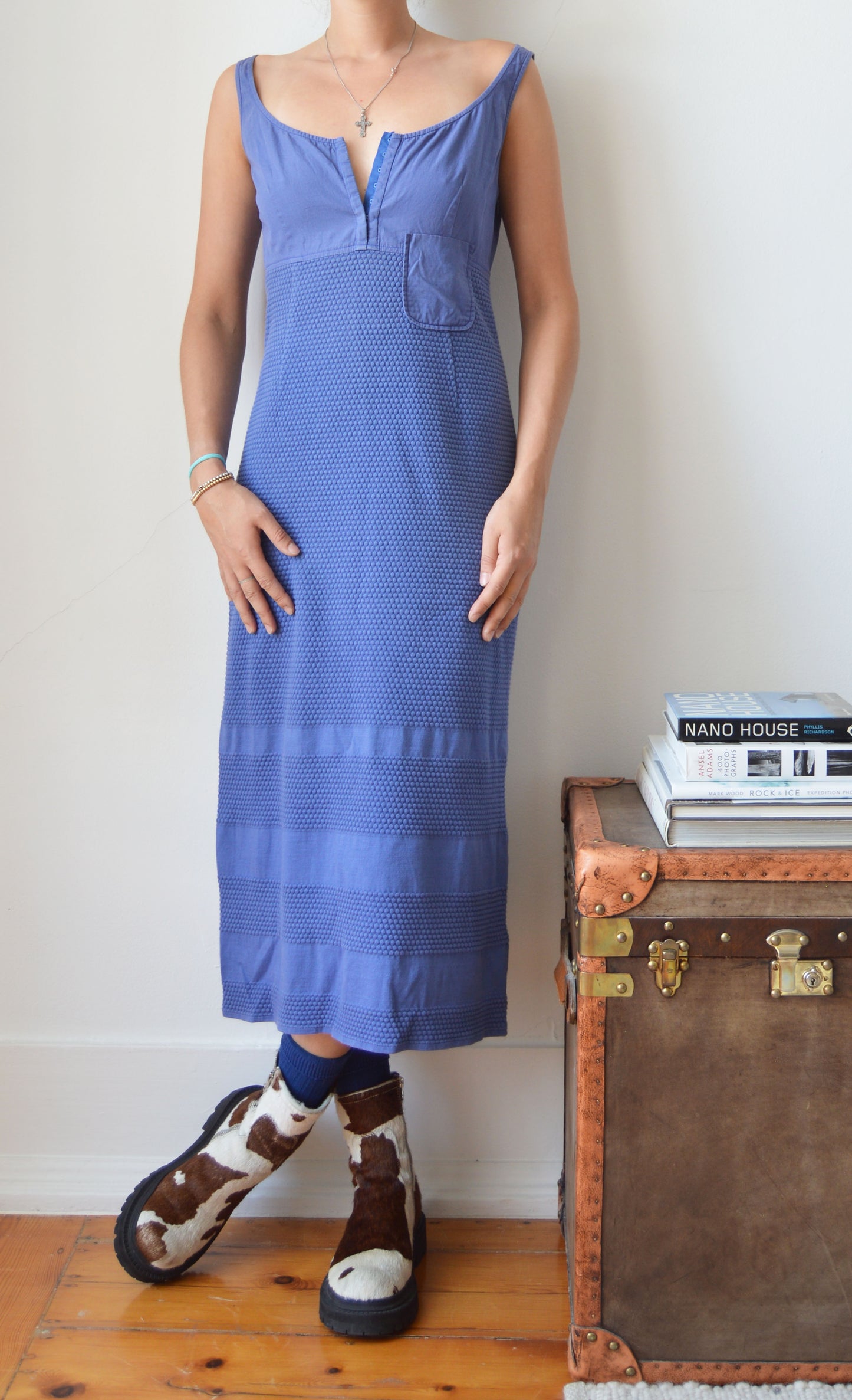 Vintage Miu Miu Blue Midi Dress