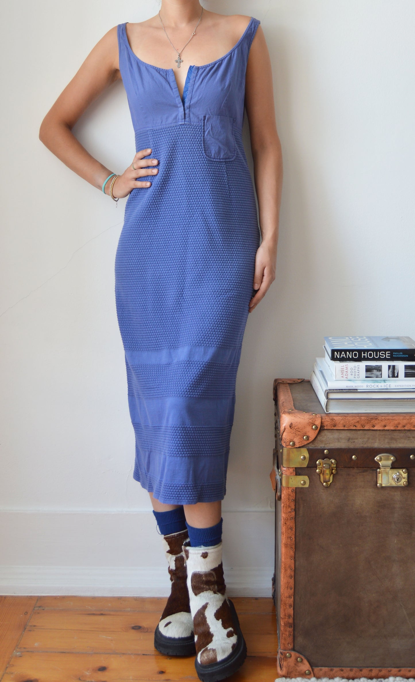 Vintage Miu Miu Blue Midi Dress