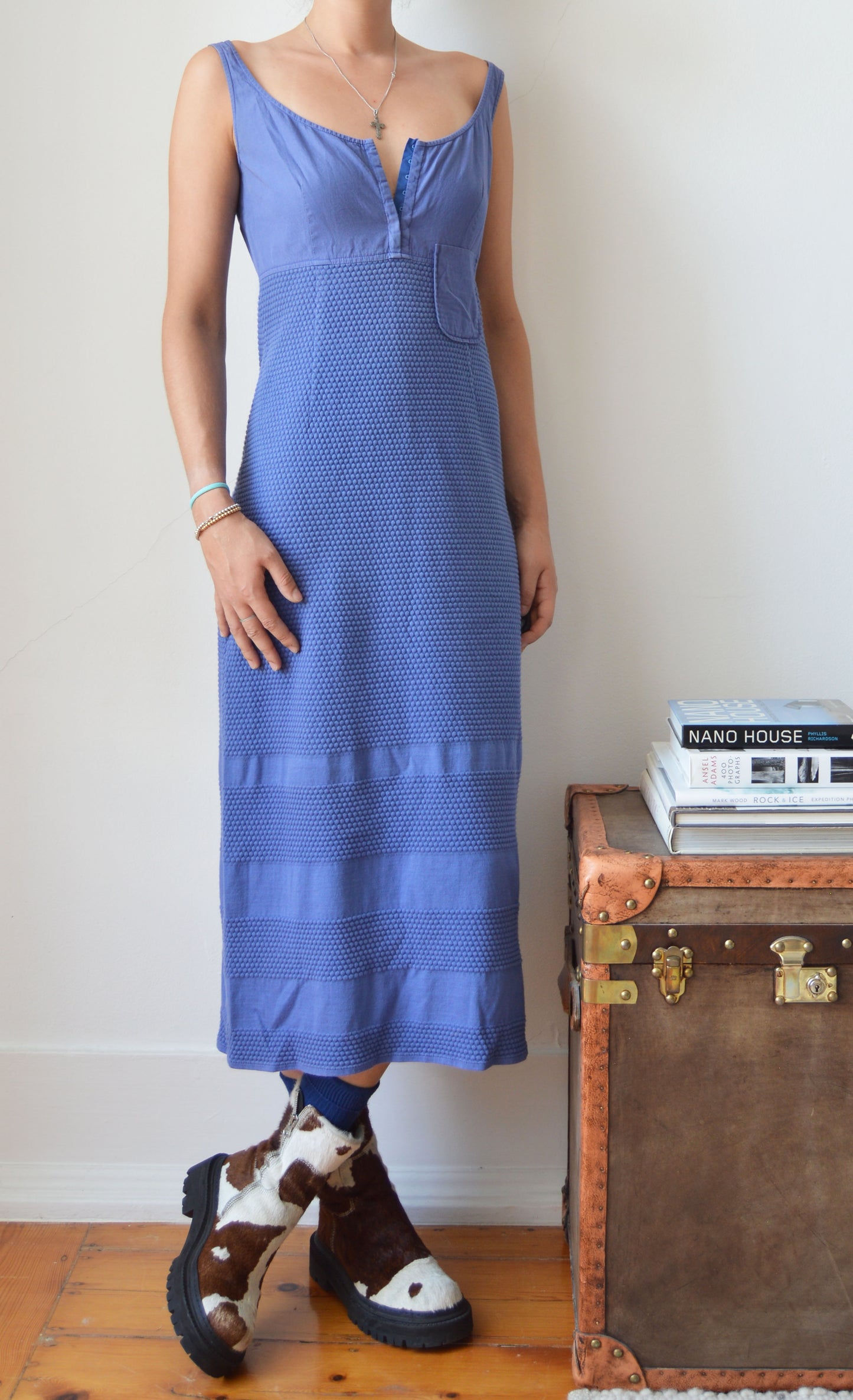 Vintage Miu Miu Blue Midi Dress