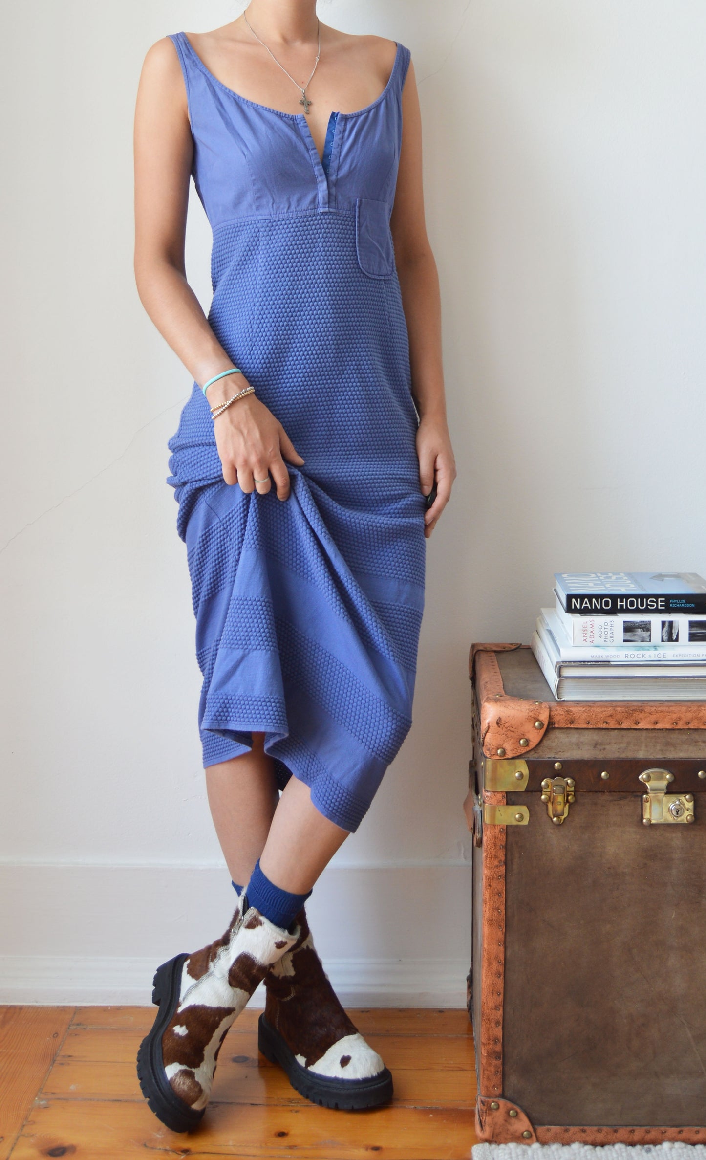 Vintage Miu Miu Blue Midi Dress