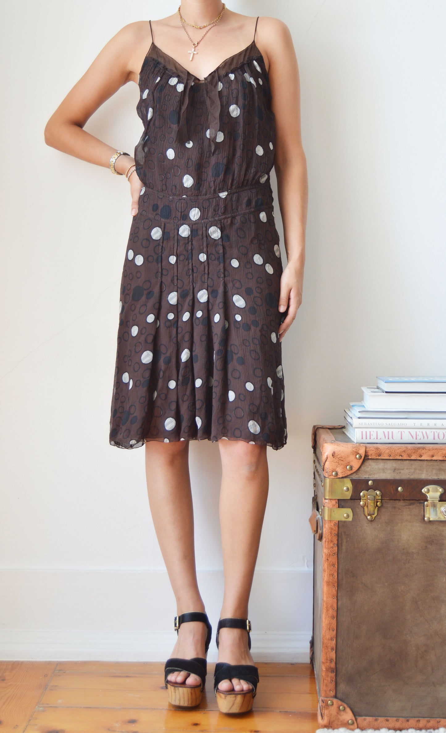 Vintage Prada Silk Polka Dot Dress