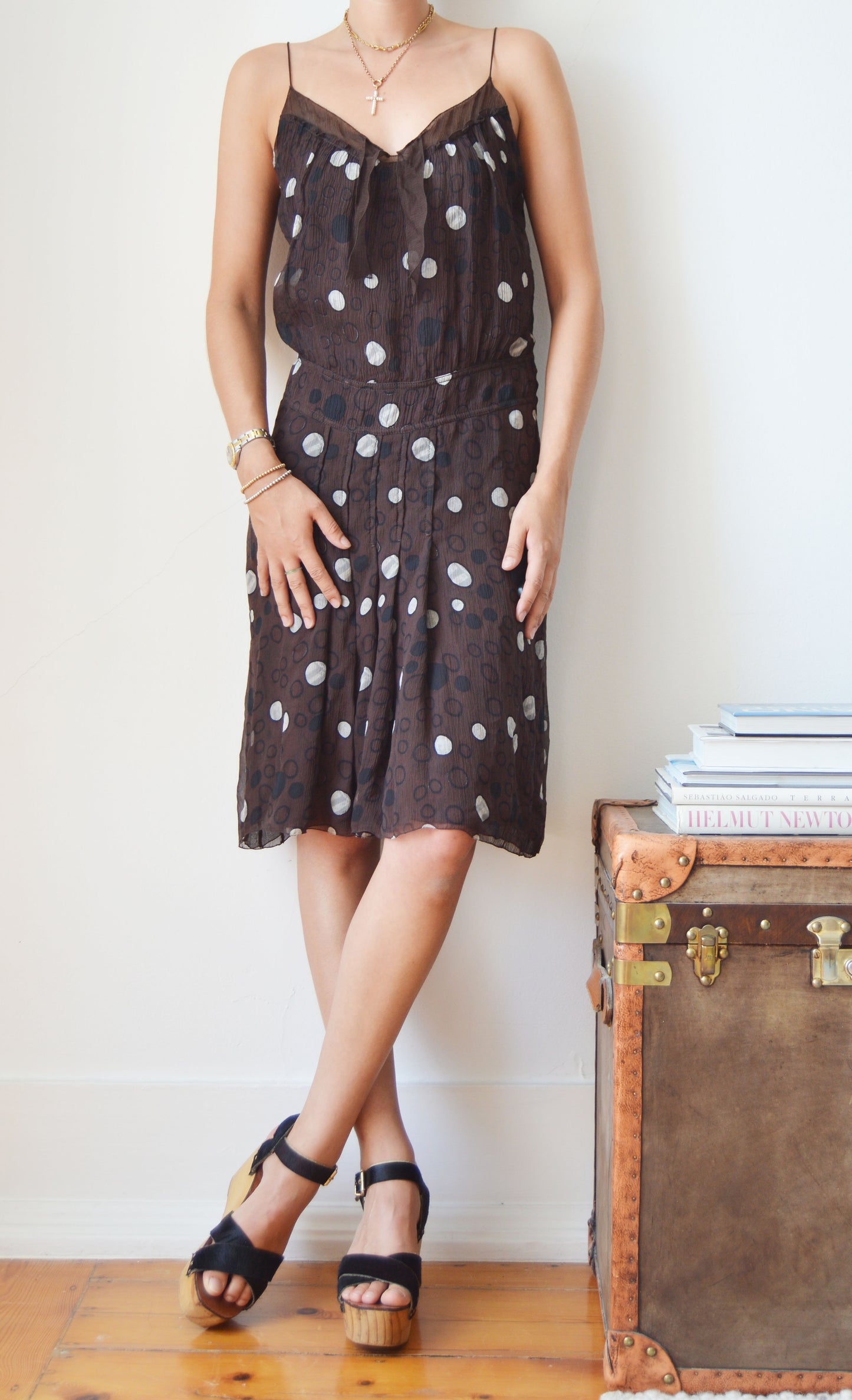 Vintage Prada Silk Polka Dot Dress