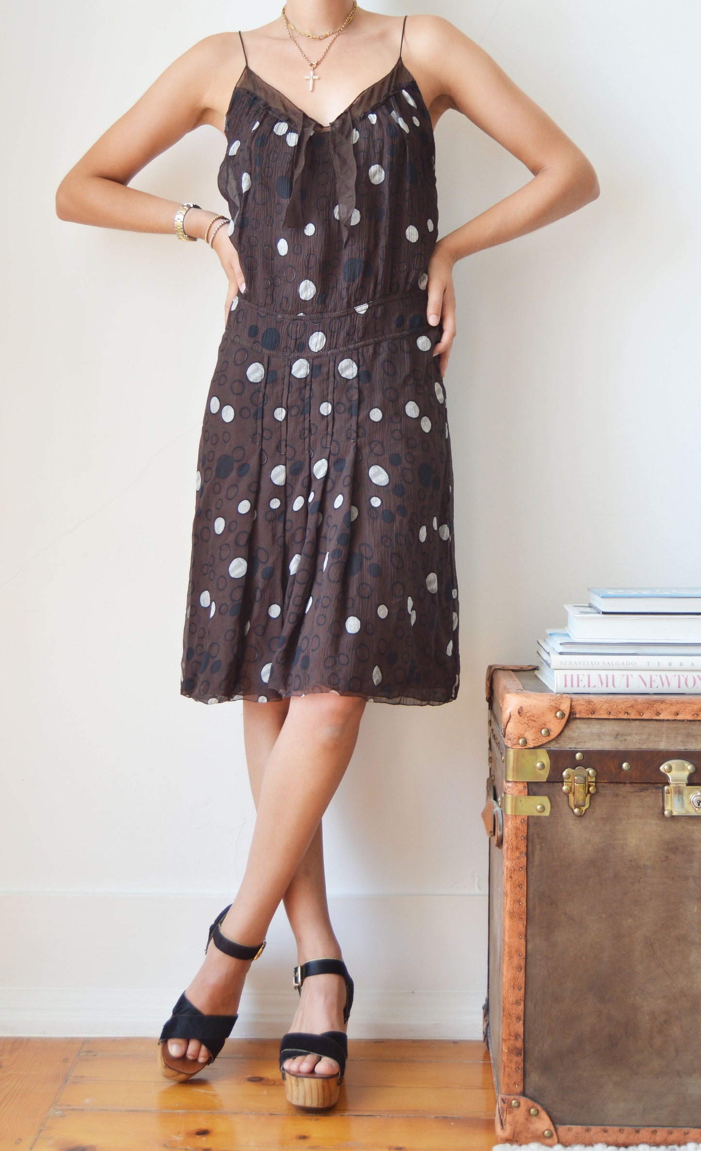 Vintage Prada Silk Polka Dot Dress