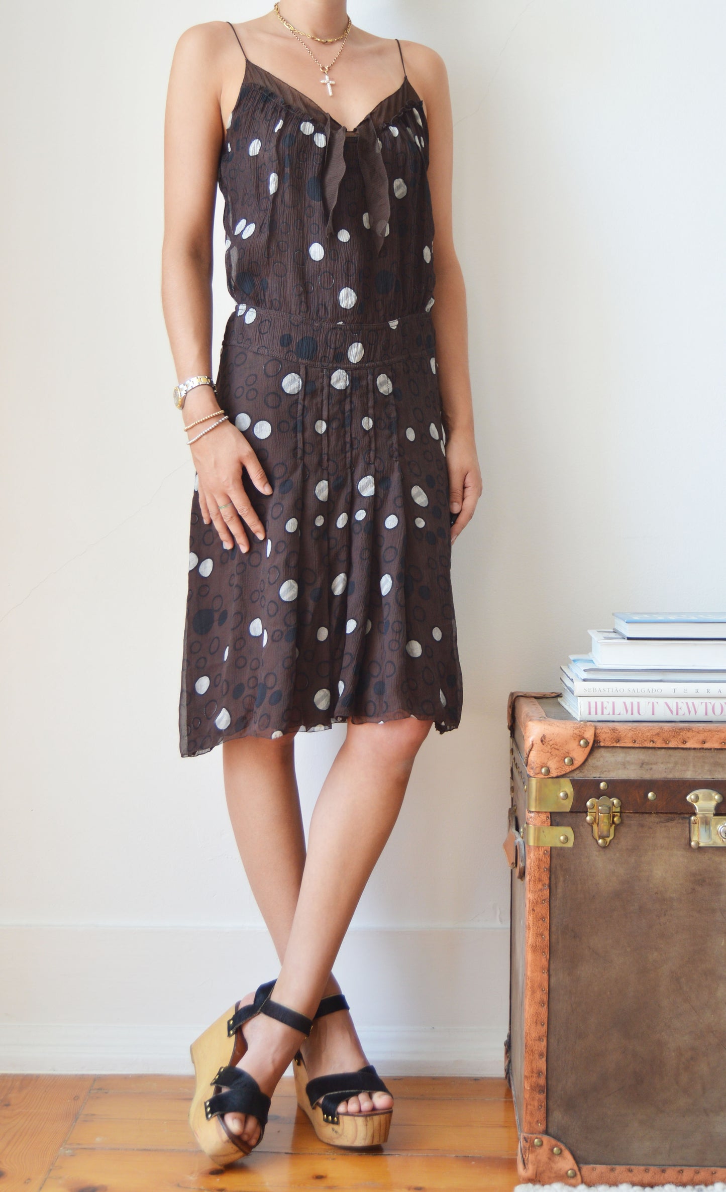 Vintage Prada Silk Polka Dot Dress