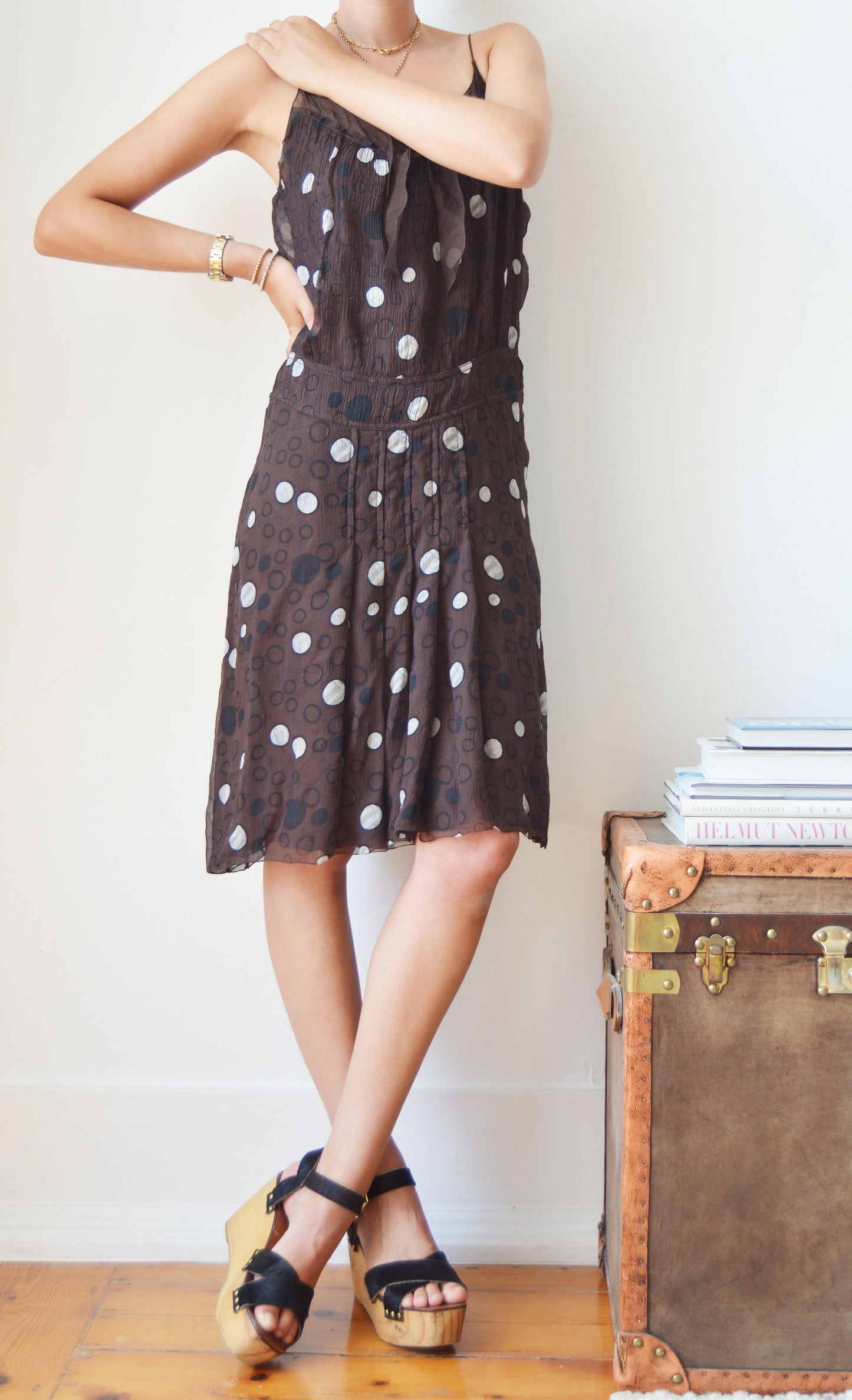 Vintage Prada Silk Polka Dot Dress