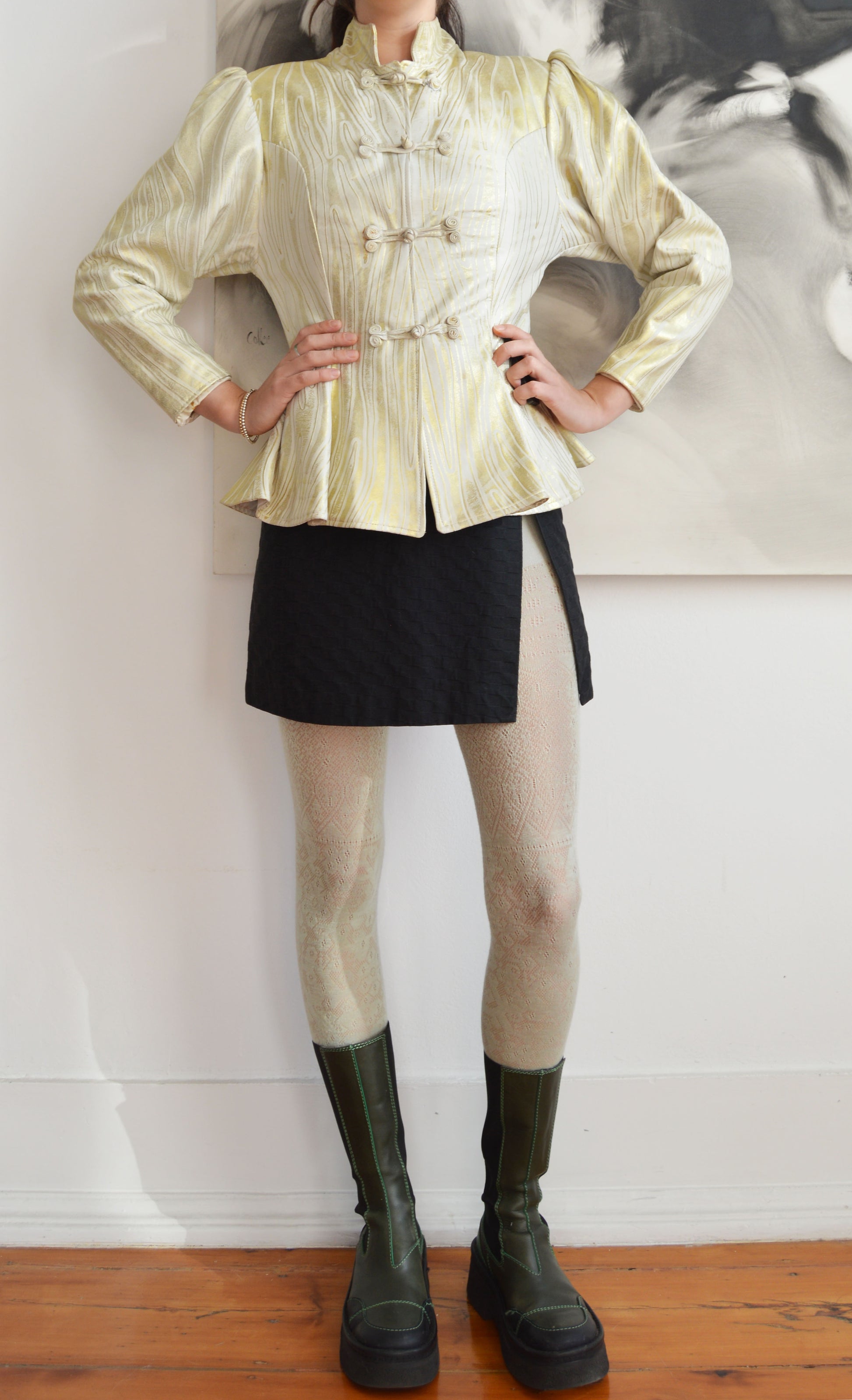 vintage toni spencer metallic leather jacket