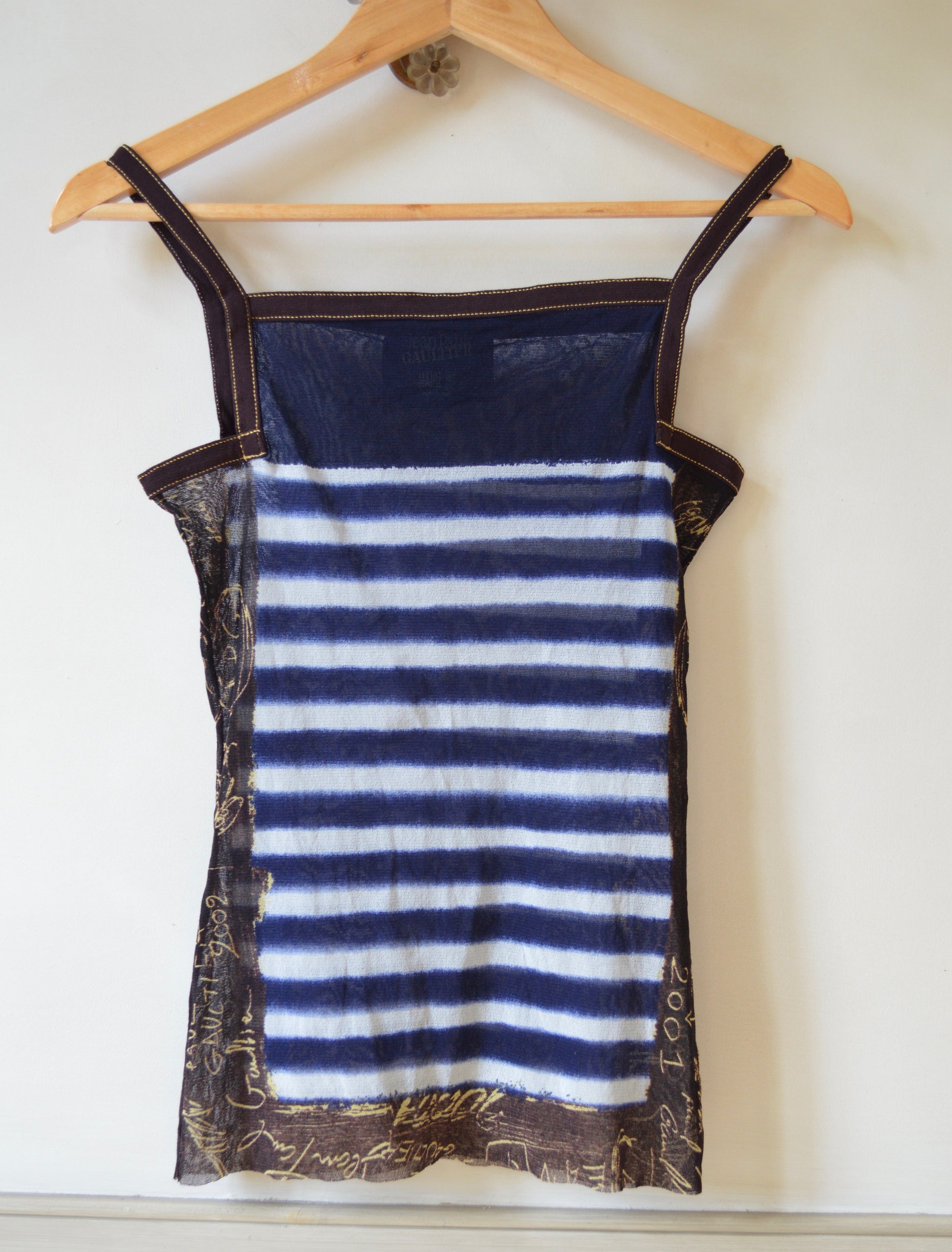 Vintage Jean Paul Gaultier Striped Mesh Camisole