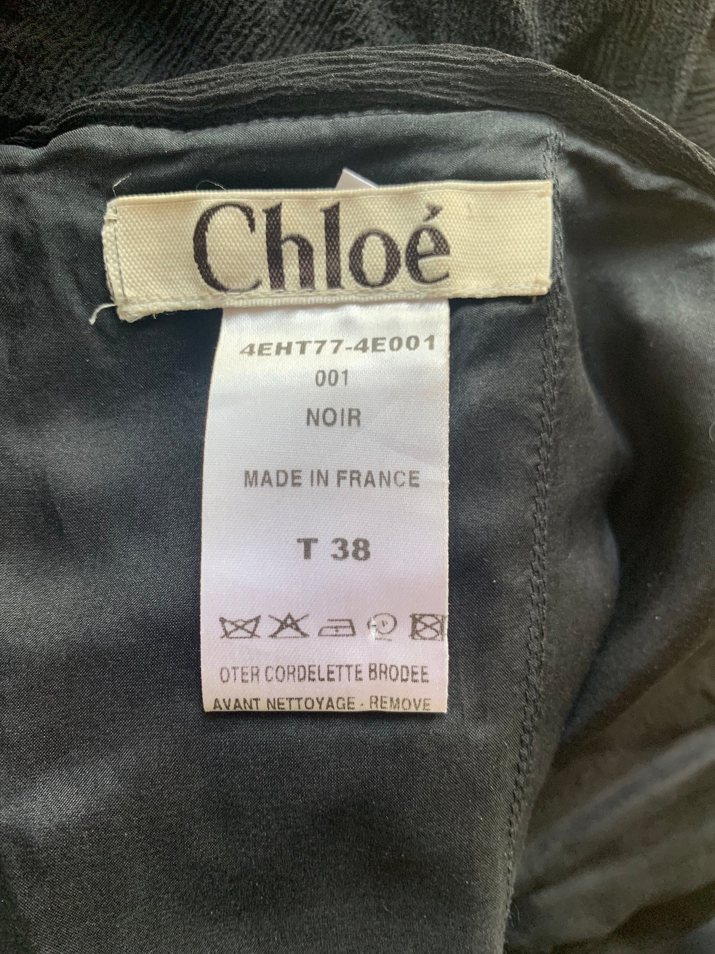 Chloe S/S 2004 Black Silk Strapless Top