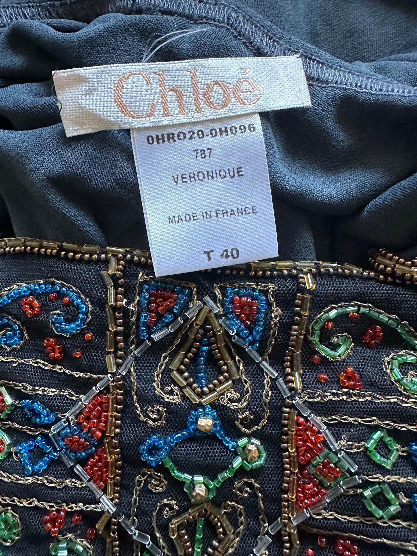 Vintage Chloé F/W 2000 Blue Beaded Dress