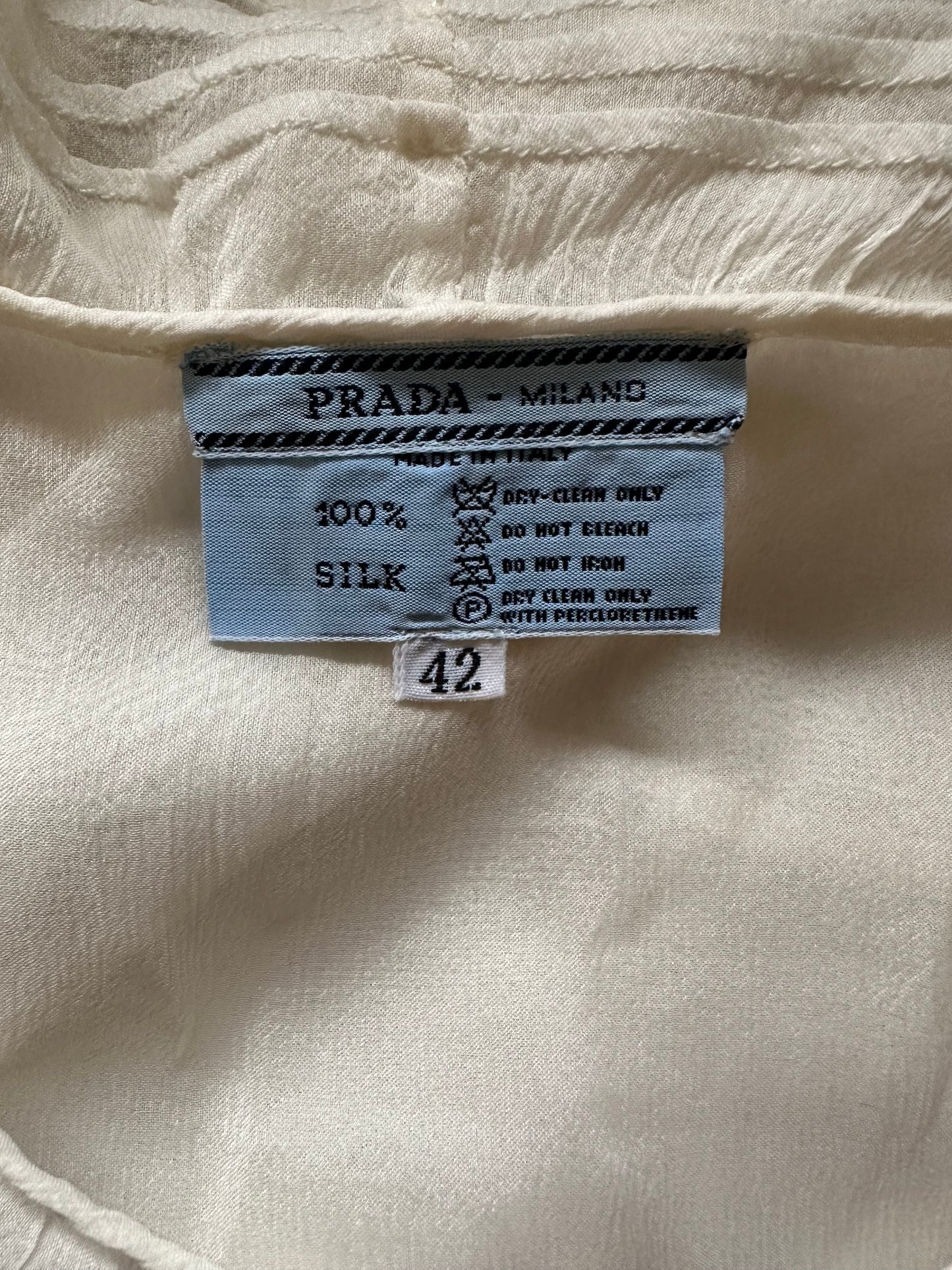 Vintage Prada 1994 White Sheer Silk Dress