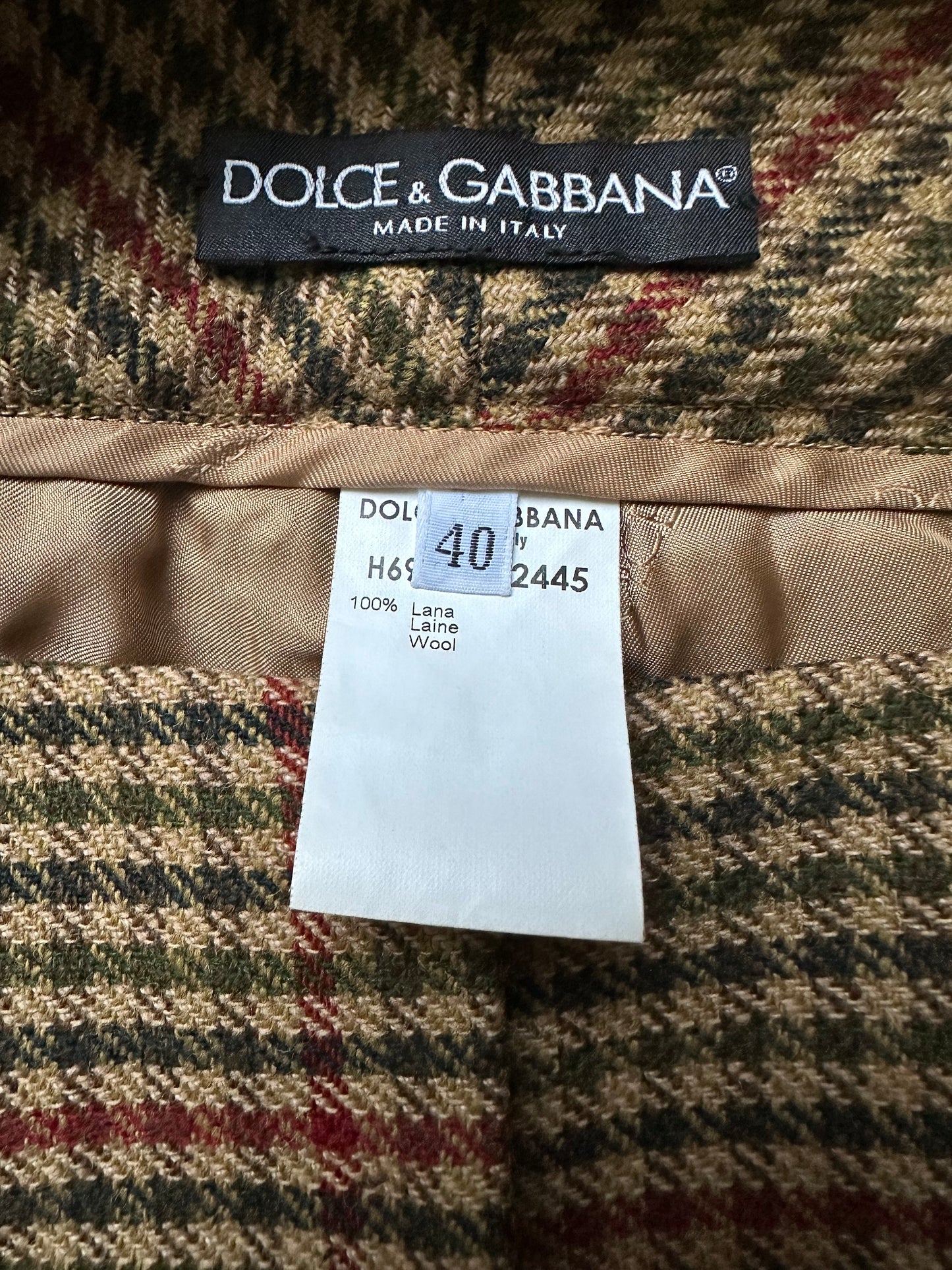 Vintage Dolce & Gabbana F/W 2000 Tweed Pleated Trousers