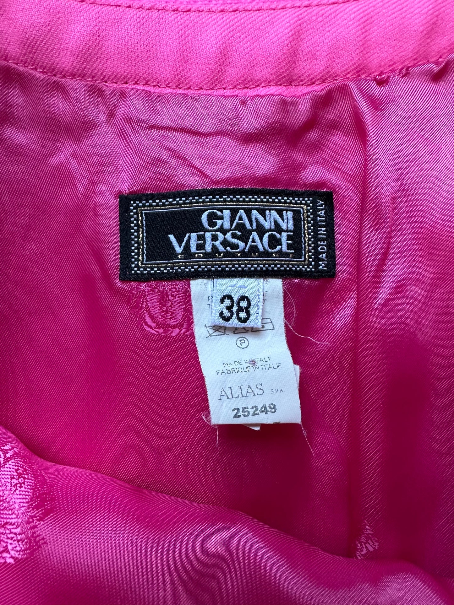 Vintage Gianni Versace F/W 2002 Hot Pink Pencil Skirt