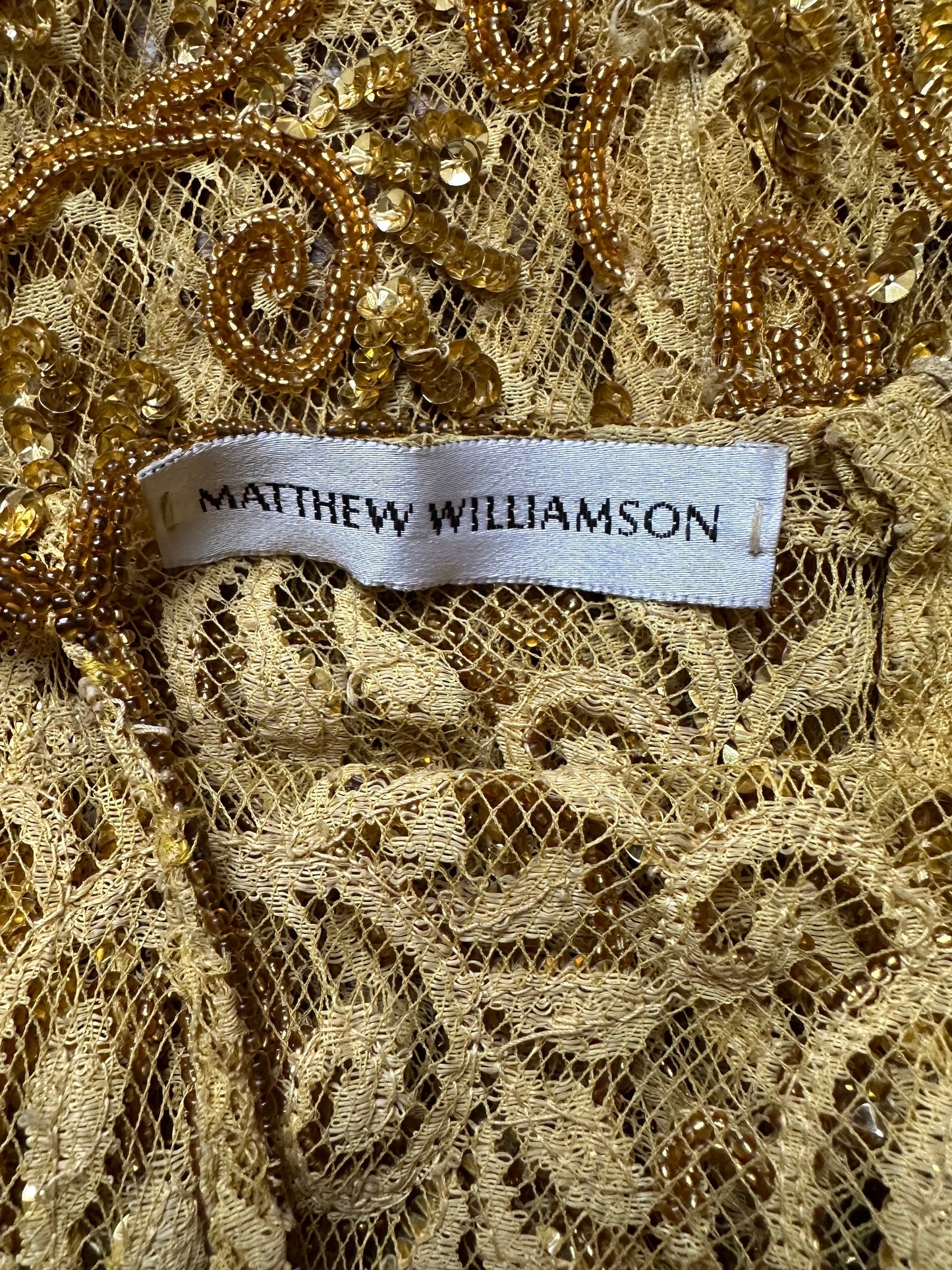 Vintage Matthew Williamson 1998 Gold Lace Top