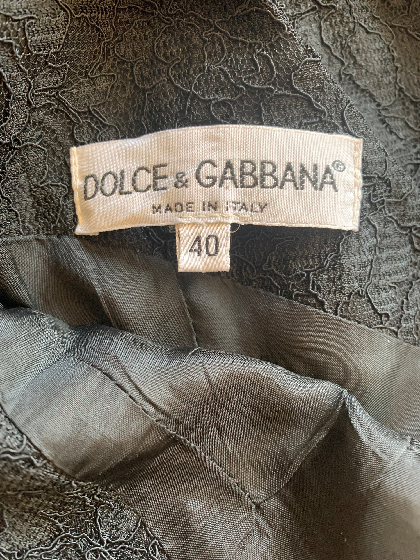 Vintage Dolce & Gabbana Black Lace Mini Dress