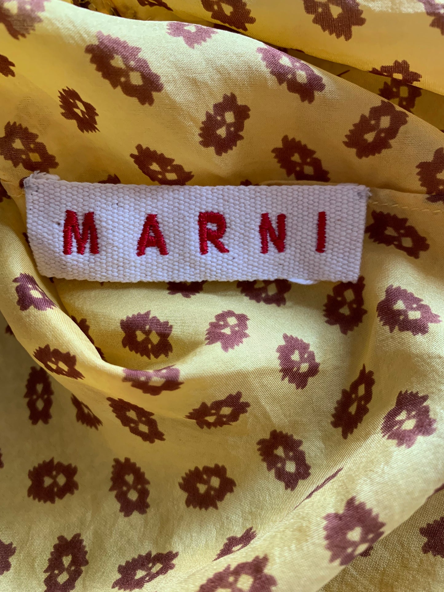 Marni Spring 2003 Yellow Silk Top