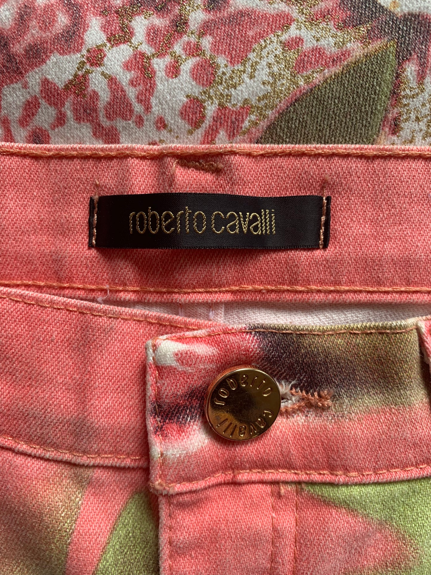 Roberto Cavalli S/S 2005 Pink Orchid Print Jeans