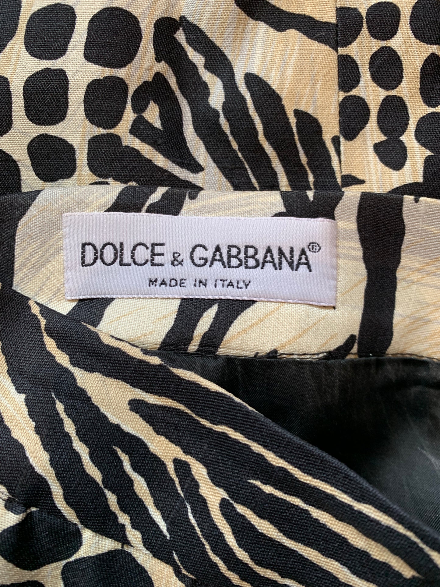 Vintage Dolce & Gabbana S/S 1996 Silk Animal Print Skirt