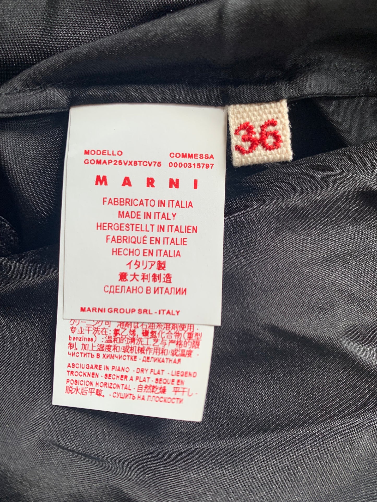 Vintage Marni Black Silk Skirt