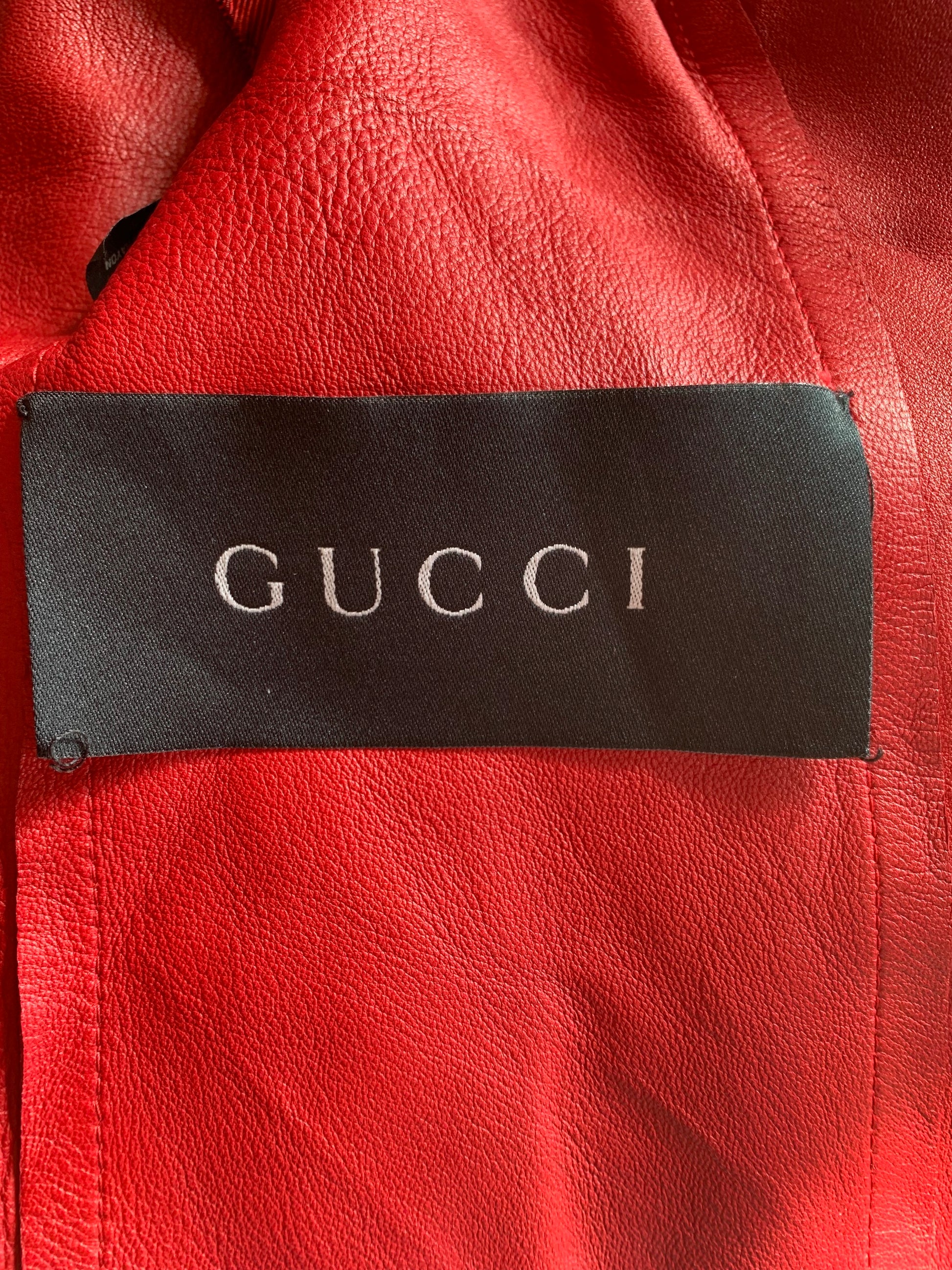 Vintage Gucci Red Leather Jacket