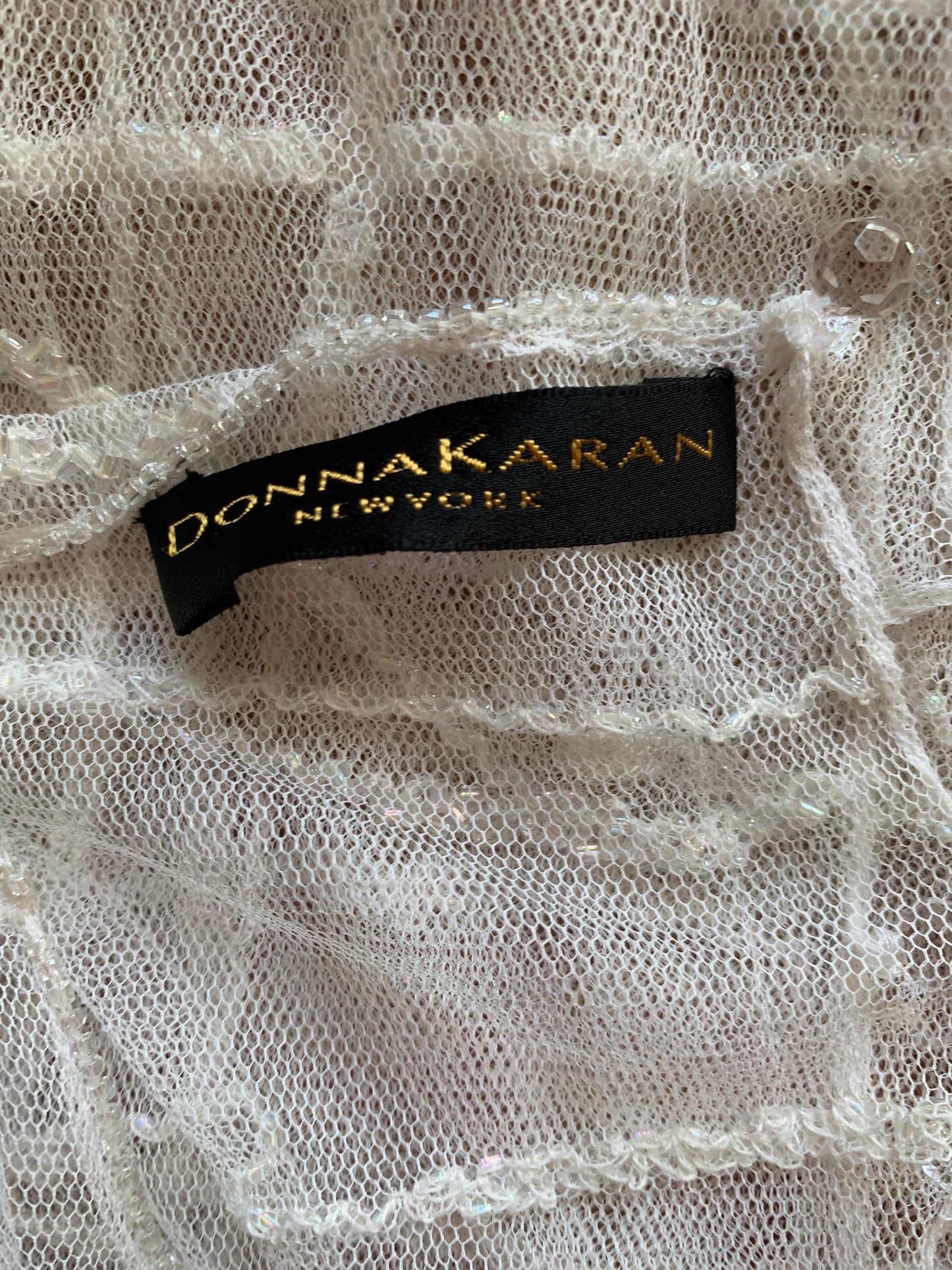 Donna Karan S/S 1998 White Mesh Dress