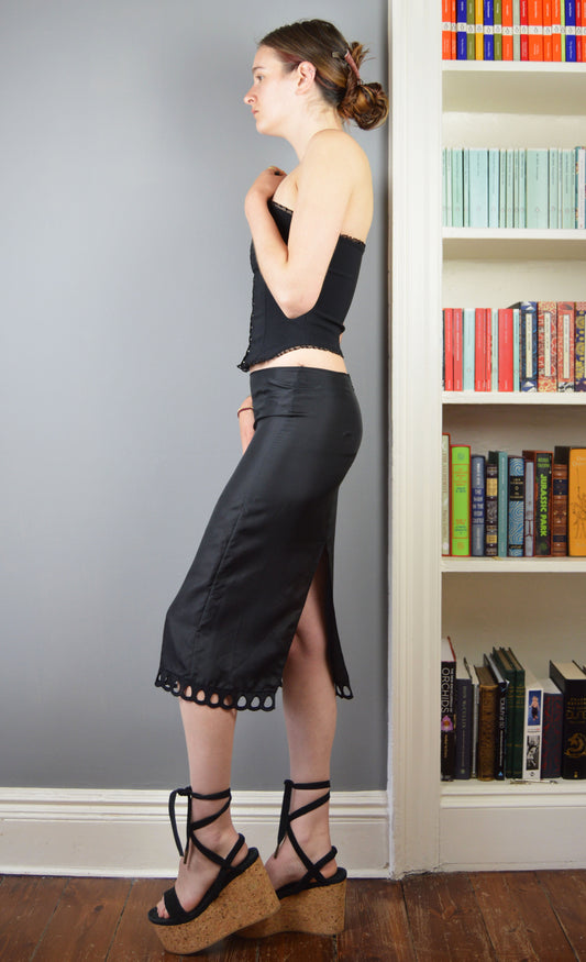 Vintage Marni Black Silk Skirt