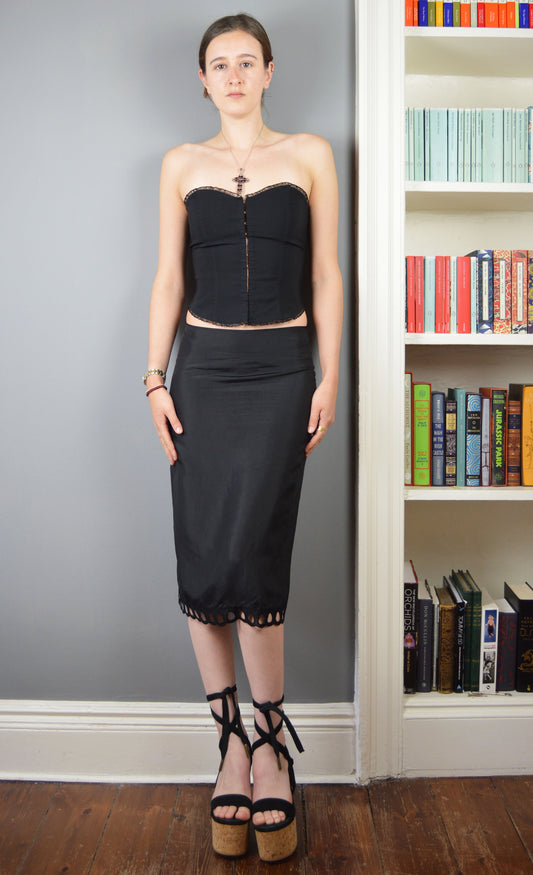 Vintage Marni Black Silk Skirt