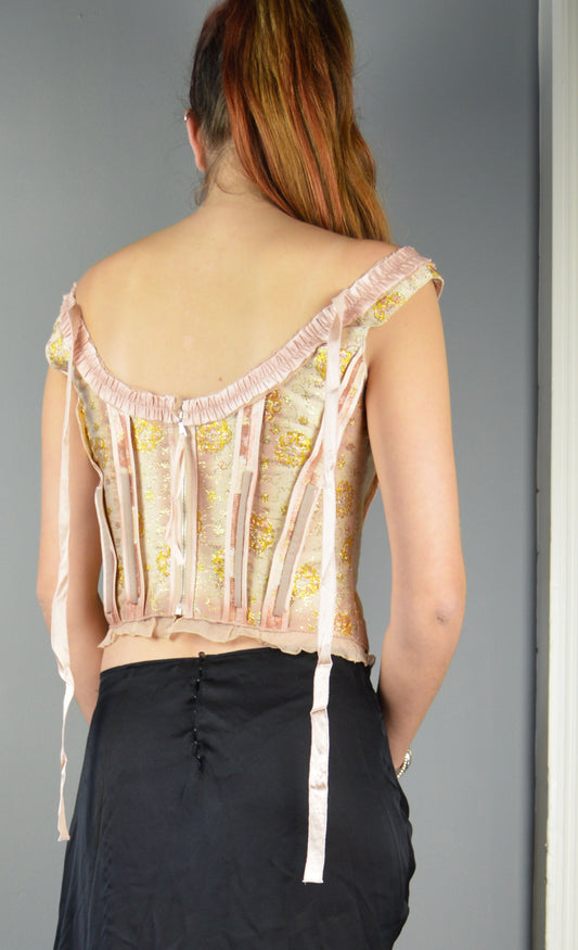 Prada Pink and Gold Corset