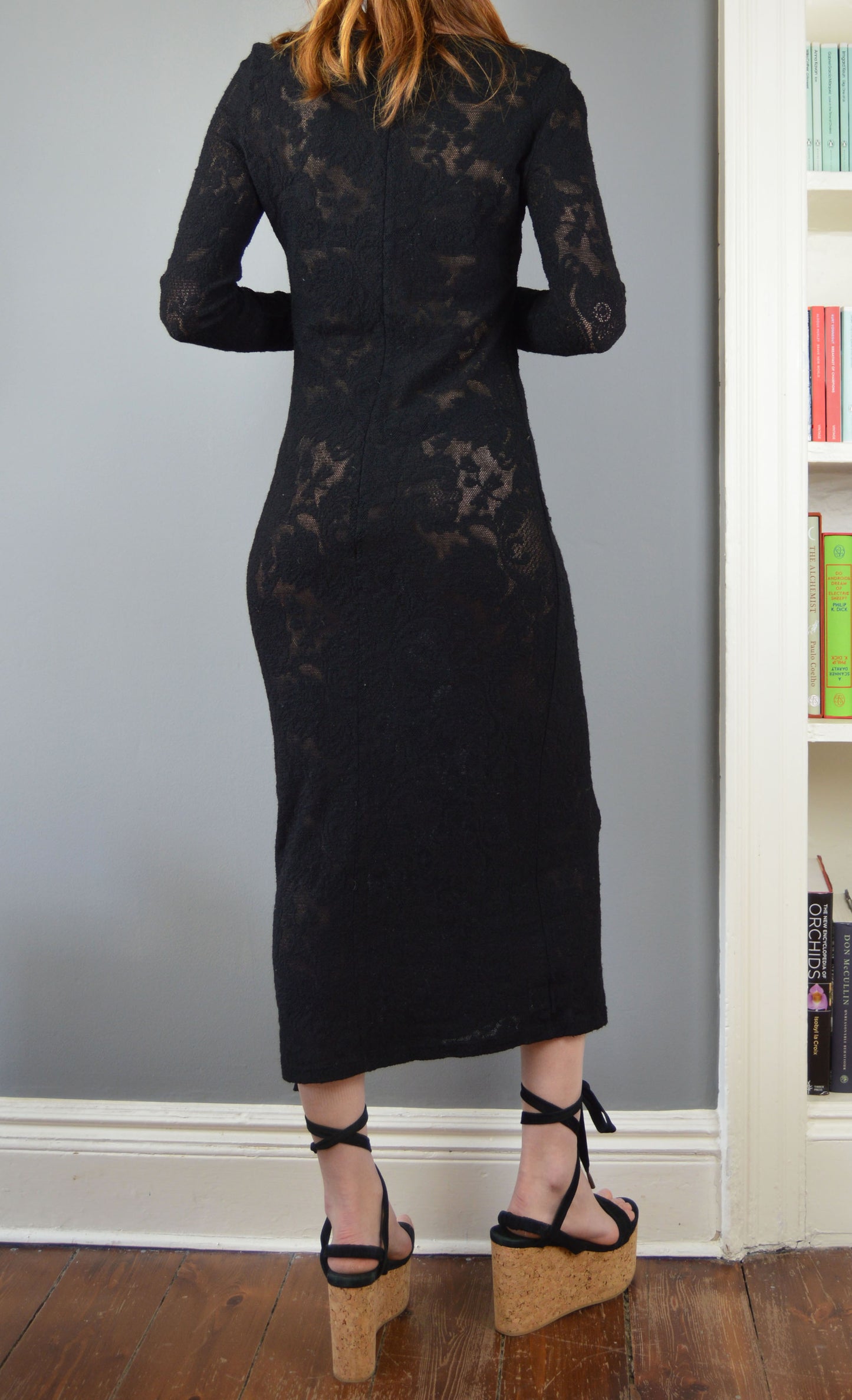 Vintage D&G Black Lace Midi Dress