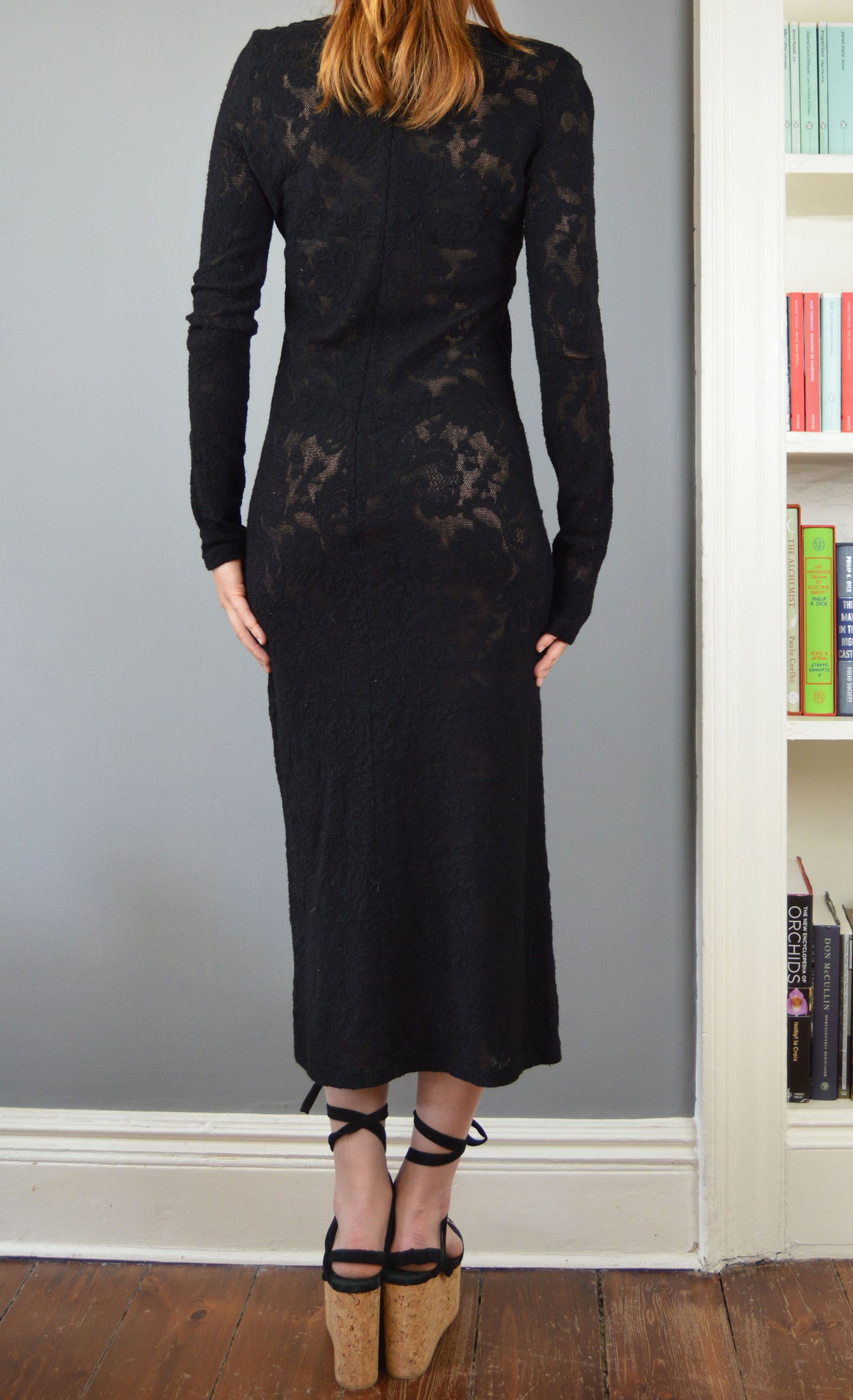 Vintage D&G Black Lace Midi Dress