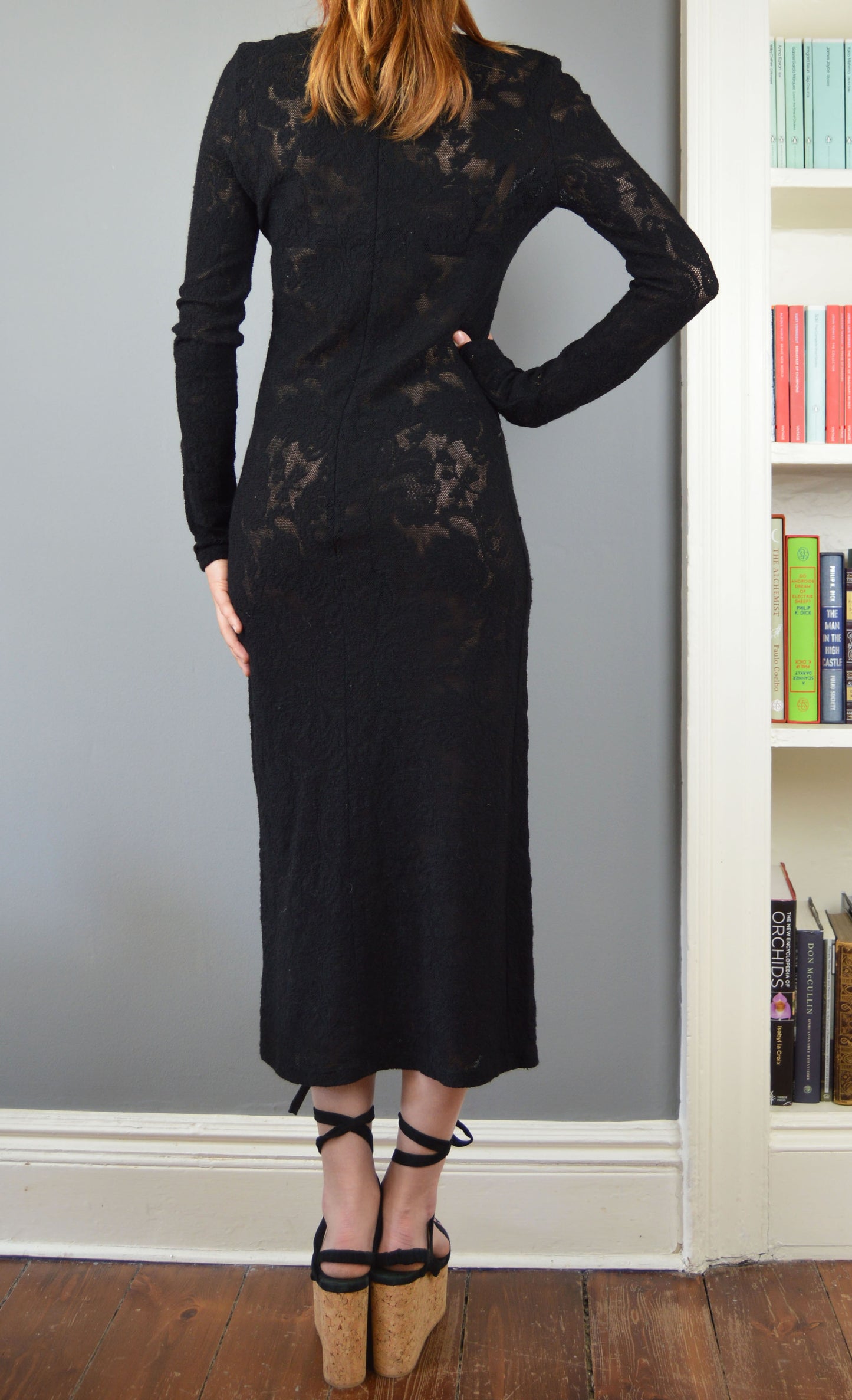 Vintage D&G Black Lace Midi Dress