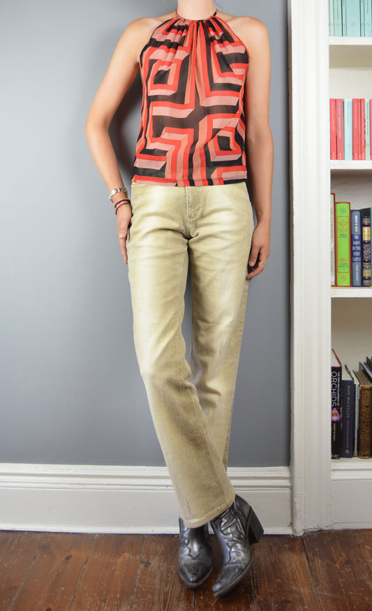 Vintage Gianni Versace S/S 2001 Silk Top