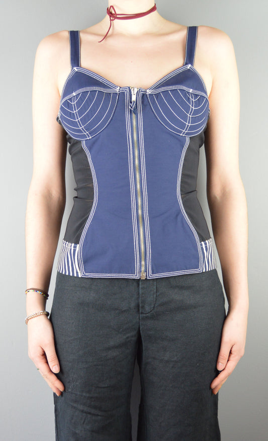 Vintage Junior Gaultier 1987 Cone Bra Corset Top