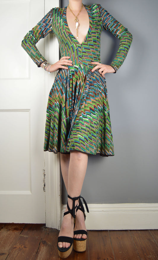 Vintage Missoni Green Knitted Dress