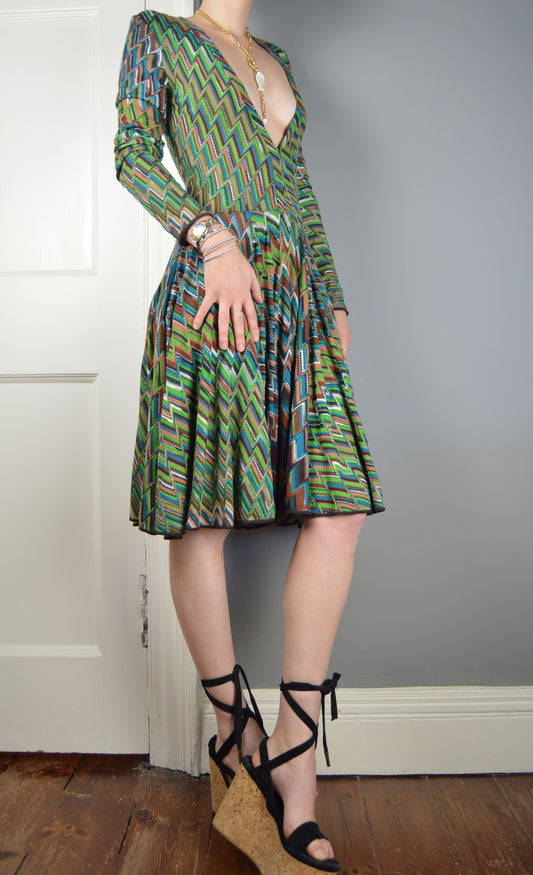 Vintage Missoni Green Knitted Dress
