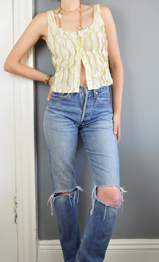 Vintage Miu Miu Cream Frilled Blouse