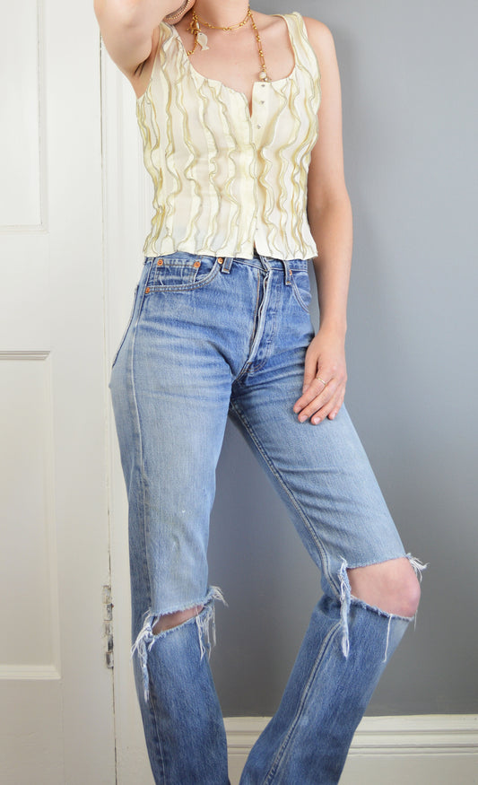 Vintage Miu Miu Cream Frilled Blouse